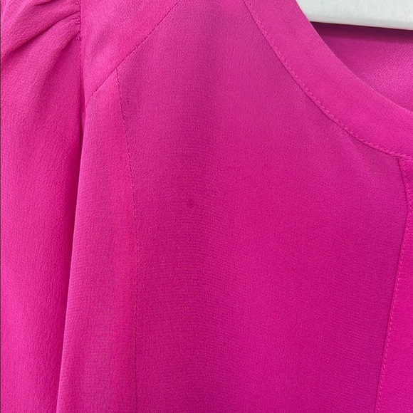 J. Crew Pink Silk Long Sleeve Pleated Blouse Large - Picture 4 of 5